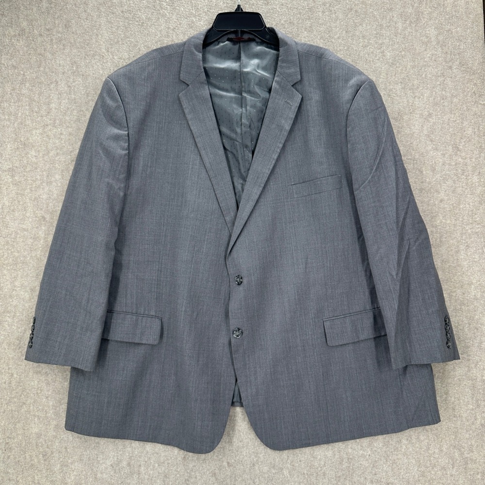 Linea Uomo Mens 60 Regular‎ Gray 100% Wool 2 Button Blazer Sport Coat Jacket